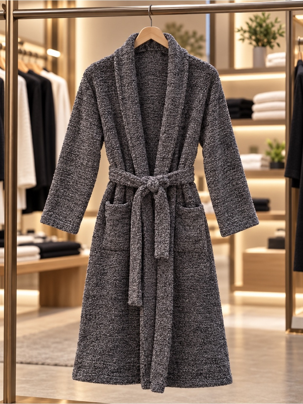 Barefoot Dreams CozyChic Adult Robe in Gray Size Small